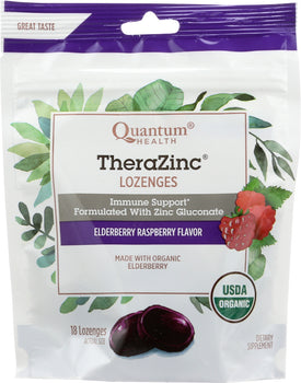 QUANTUM: Lozenges TheraZinc Elderberry Organic, 18 ea