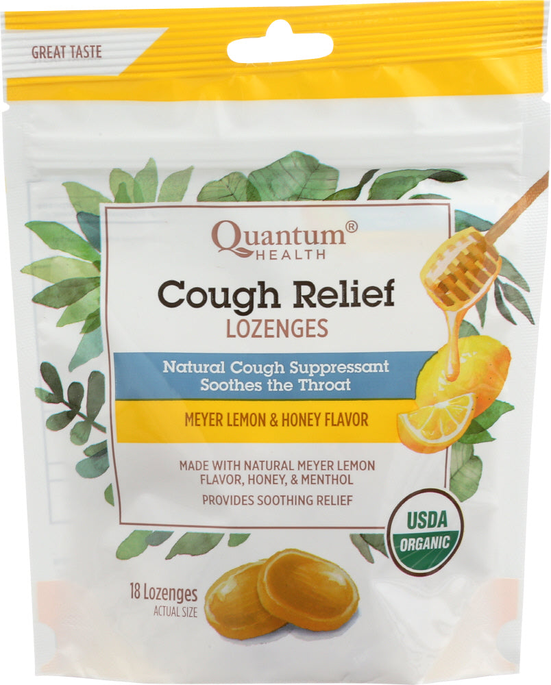 QUANTUM: Lozenges Cough Relief Lemon and Honey Organic, 18 ea