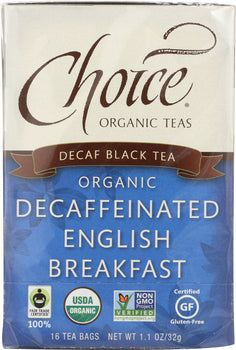 CHOICE TEA: Decaffeinated English Breakfast Tea, 16 bg