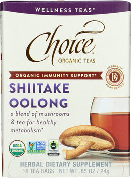 CHOICE TEA: Shiitake Oolong Mushroom Organic, 16 bg