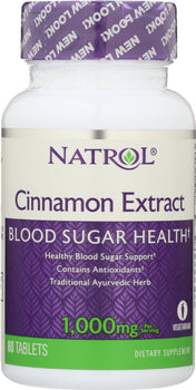 NATROL: Cinnamon Extract 1000 mg, 80 Tablets