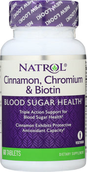 NATROL: Cinnamon Biotin Chromium, 60 tablets