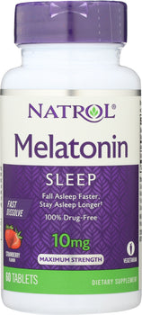 NATROL: Melatonin Fast Dissolve Tablets Citrus Punch 10mg, 60 tablets