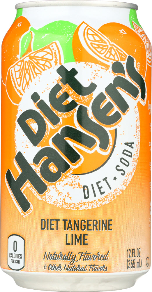 HANSEN: Diet Soda Tangerine Lime 6-12oz, 72 oz