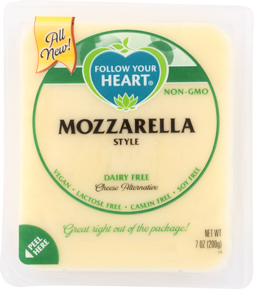 FOLLOW YOUR HEART: Mozzarella Style Cheese Alternative Block, 7 oz