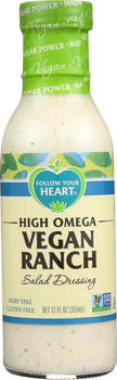 FOLLOW YOUR HEART: High Omega Vegan Ranch Salad Dressing, 12 Oz