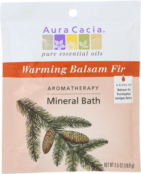 AURA CACIA: Aromatherapy Mineral Bath Warming Balsam Fir, 2.5 Oz