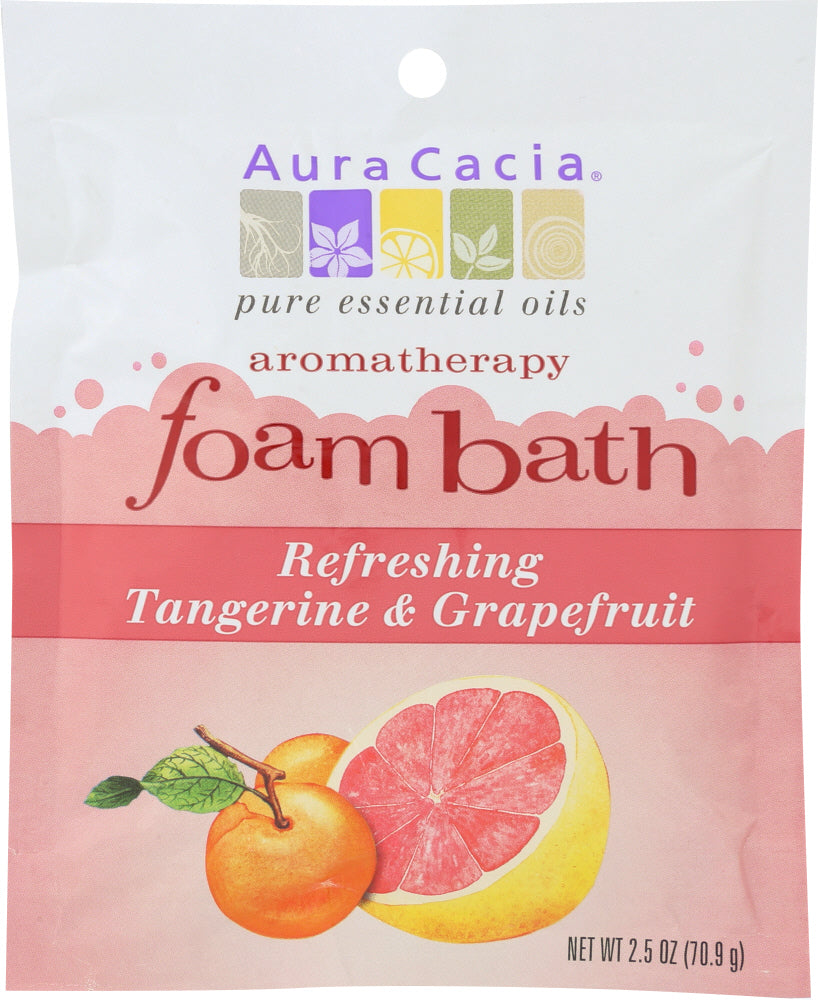 AURA CACIA: Aromatherapy Foam Bath Refreshing Tangerine & Grapefruit, 2.5 oz