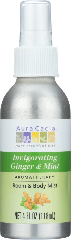 AURA CACIA: Room & Body Mist Invigorating Ginger & Mint, 4 oz