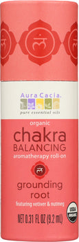 AURA CACIA: Chakra Balancing Aromatherapy Roll-On Grounding Root, 0.31 oz