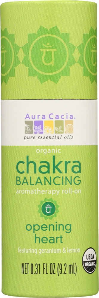 AURA CACIA: Chakra Balancing Aromatherapy Roll-On Opening Heart, 0.31 oz