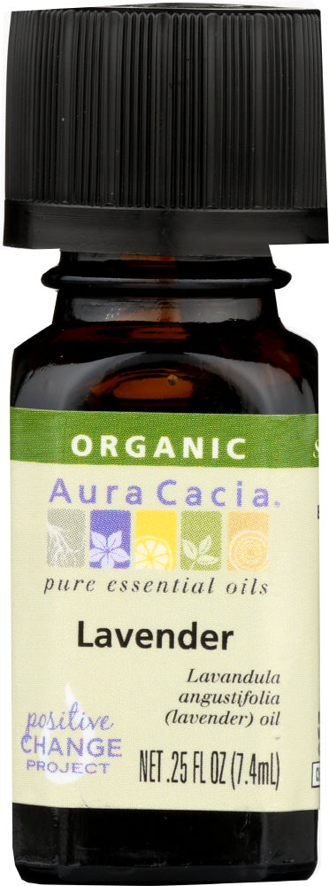 AURA CACIA: Organic Lavender Essential Oil, 0.25 oz