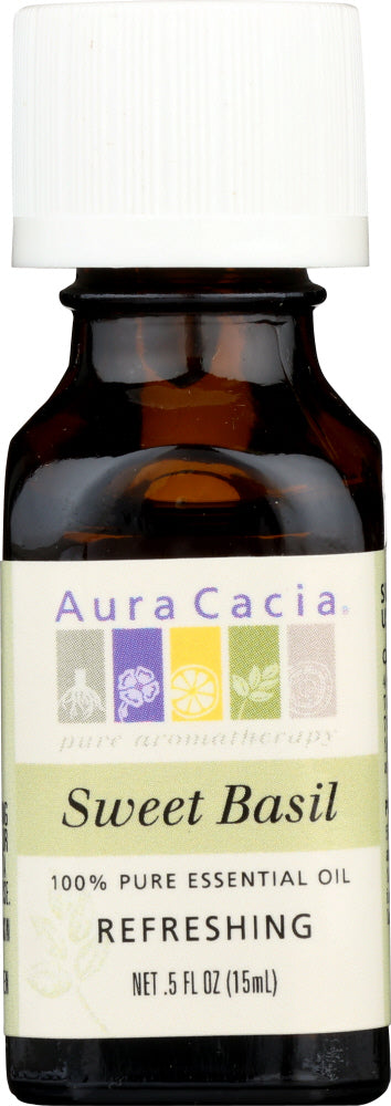 AURA CACIA: Essential Oil Basil, .5 oz