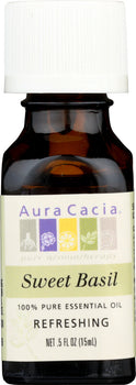 AURA CACIA: Essential Oil Basil, .5 oz