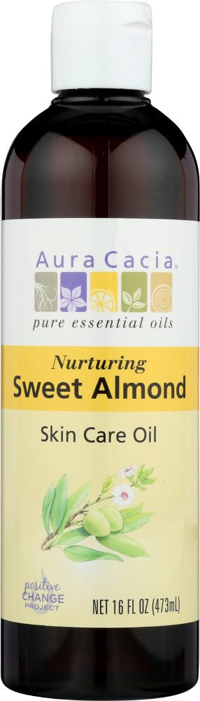 AURA CACIA: Natural Skin Care Oil with Vitamin E Nurturing Sweet Almond, 16 Oz