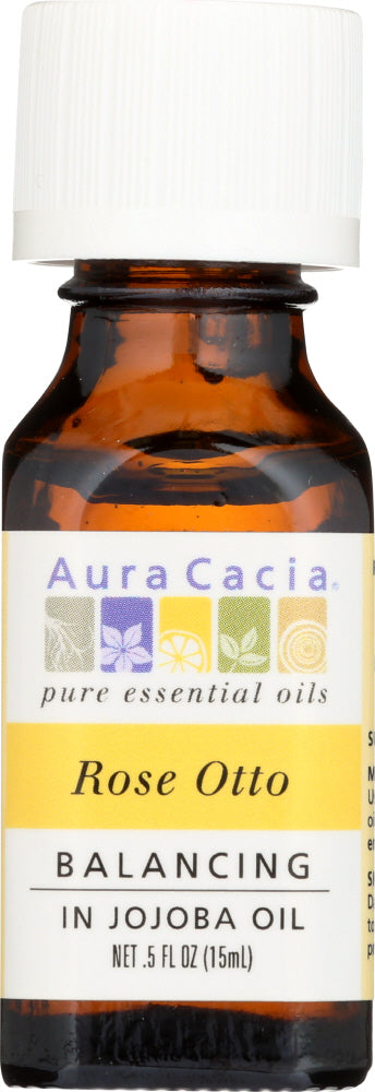 AURA CACIA: Rose Otto in Jojoba Oil, 0.5 oz