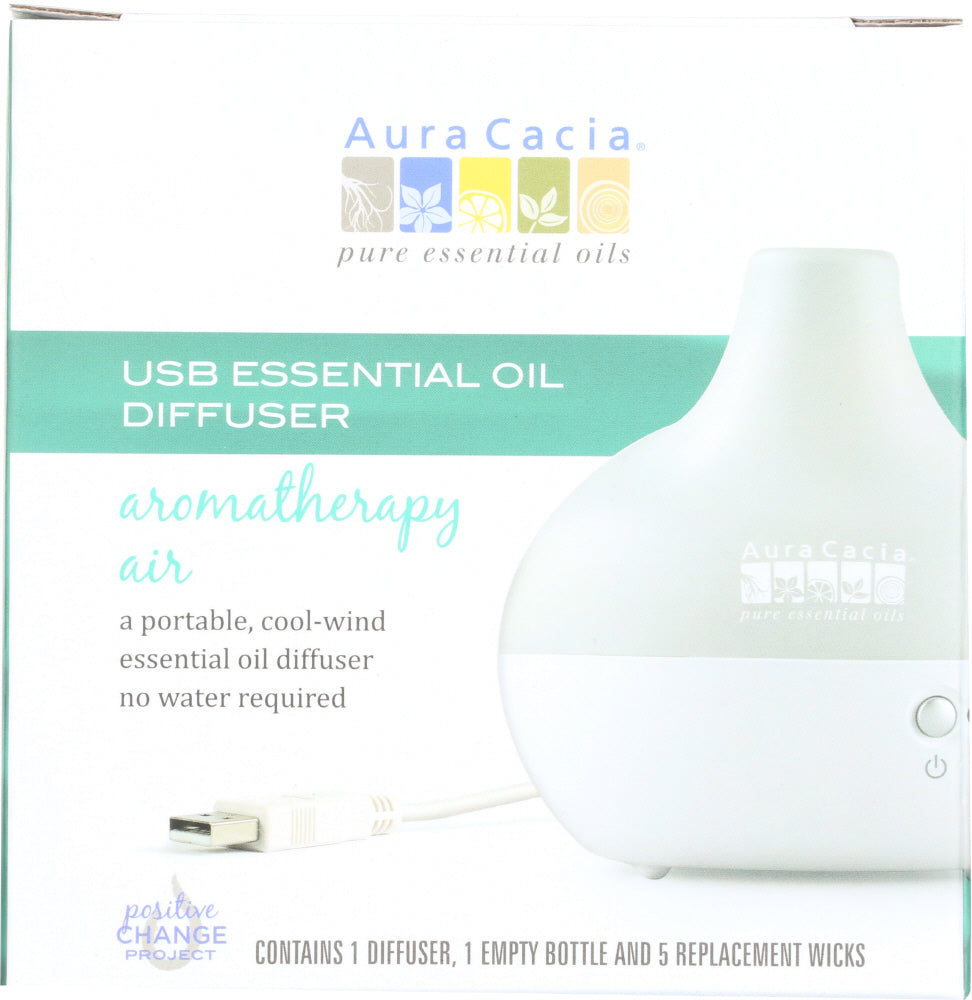 AURA CACIA: USB Diffuser Essential Oil Aromatherapy, 1 ea