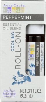 AURA CACIA: Oil Essential Roll-on Peppermint, 0.31 oz