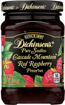 DICKINSON: Seedless Red Raspberry Preserves, 10 oz