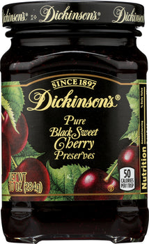 DICKINSON: Black Sweet Cherry Preserves, 10 oz