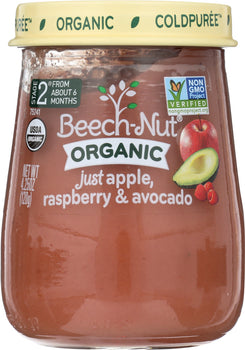 BEECH NUT: 2nd Stage Just Organic Apple Raspberry Avocado, 4.25 oz