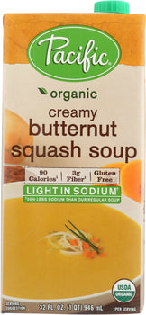 PACIFIC FOODS: Organic Creamy Butternut Squash Soup Light in Sodium, 32 oz