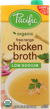 PACIFIC FOODS: Organic Chicken Broth Free Range Low Sodium, 32 oz