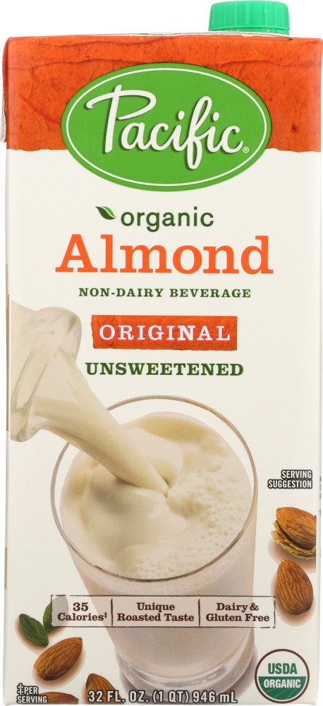 PACIFIC FOODS: Organic Almond Milk Original Unsweetened, 32 oz