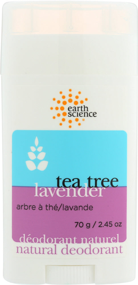 EARTH SCIENCE: Deodorant Tea Tree Lavender, 2.45 oz