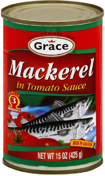 GRACE CARIBBEAN: Mackerel in Tomato Sauce, 15 oz