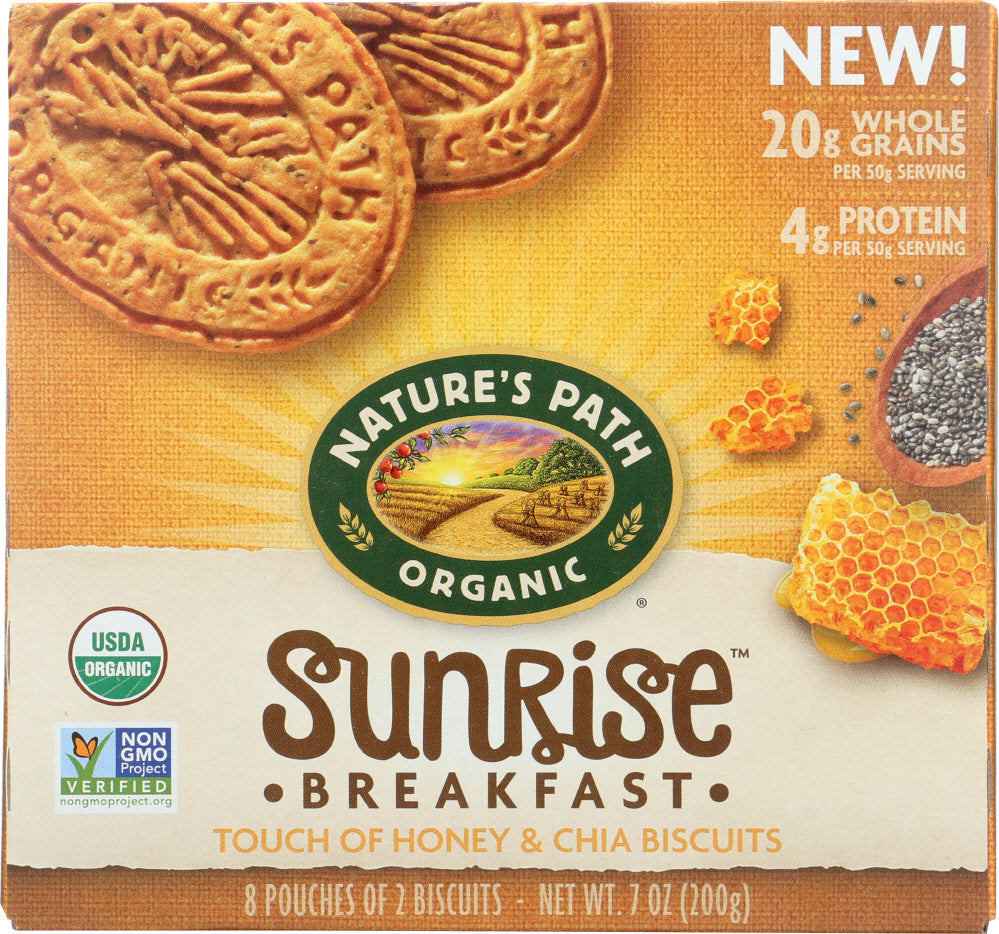 NATURES PATH: Sunrise Touch of Honey & Chia Breakfast Biscuits, 7 oz