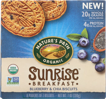 NATURES PATH: Sunrise Blueberry & Chia Breakfast Biscuits, 7 oz