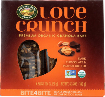 NATURES PATH: Love Crunch Dark Chocolate Peanut Butter Bar, 6.35 oz