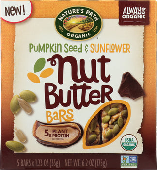 NATURES PATH: Nut Butter Pumpkin Seed & Sunflower Bars, 6.2 oz