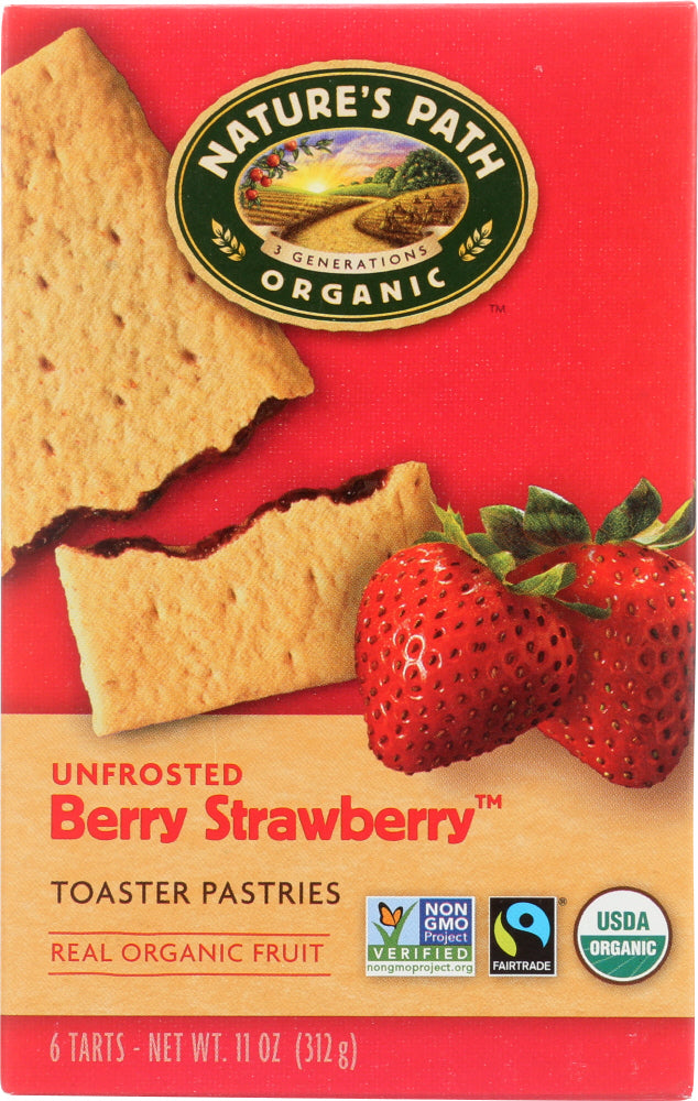 NATURE'S PATH: Unfrosted Berry Strawberry Toaster Pastries, 11 oz