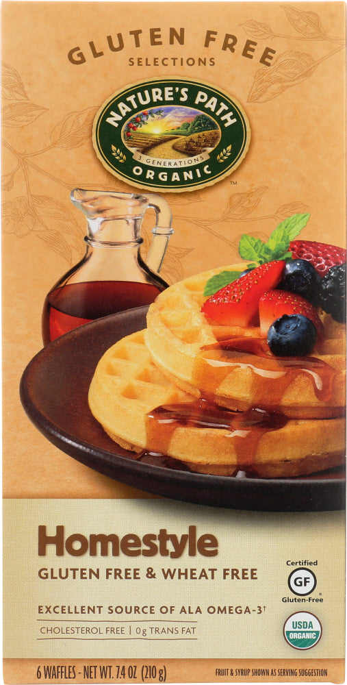 NATURE'S PATH: Organic Gluten Free Homestyle Waffles, 7.4 oz