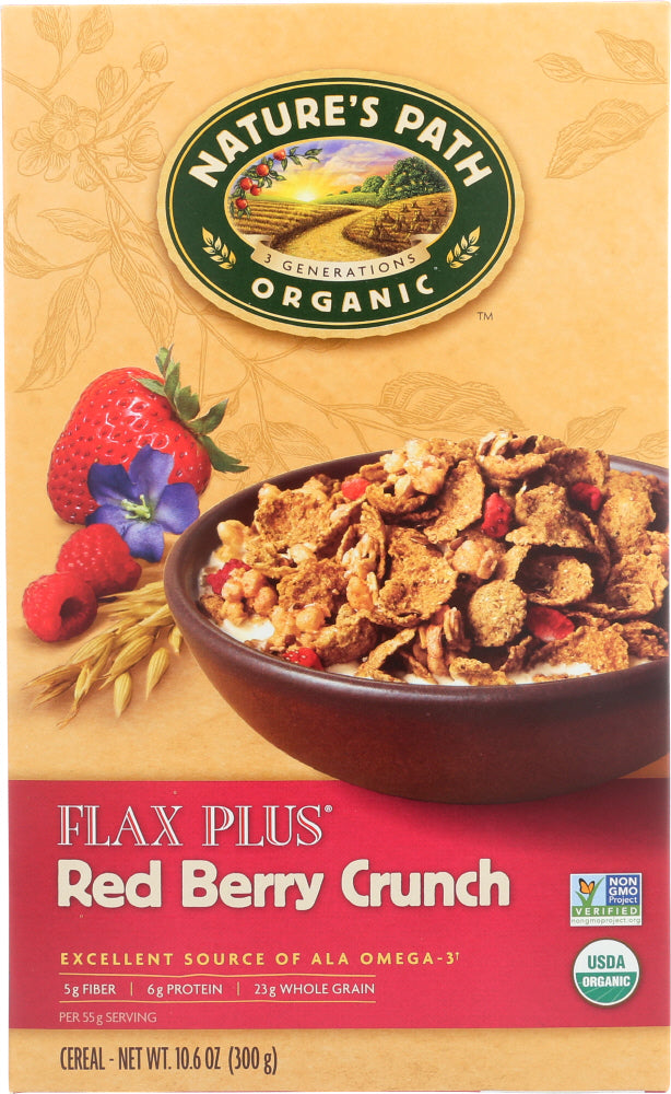 NATURES PATH: Organic Flax Plus Red Berry Crunch Cereal, 10.6 oz