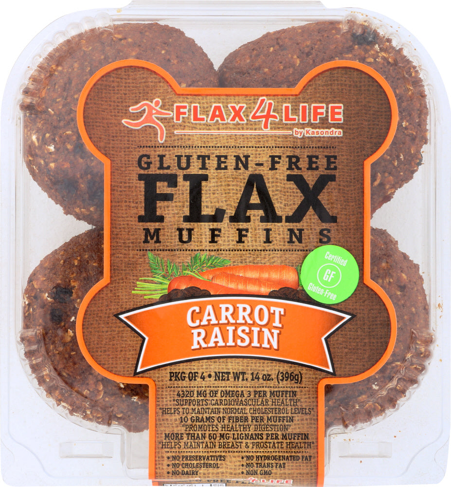 FLAX4LIFE: Carrot Raisin Flax Muffins, 14 oz