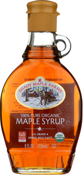 SHADY MAPLE FARMS: Organic Grade A Dark Amber Maple Syrup, 8 Oz