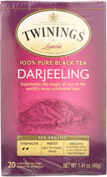 TWINING TEA: Origins Darjeeling Tea, 20 Tea Bags, 1.41 oz