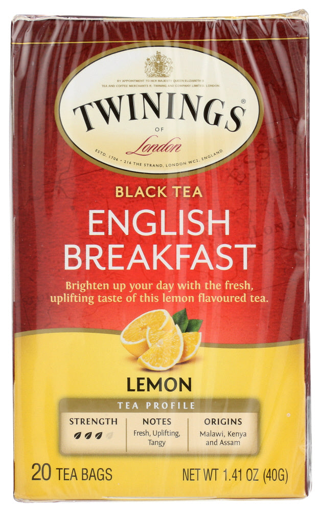 TWINING TEA: English Breakfast Lemon Black Tea, 20 bg