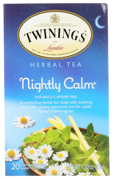 TWININGS: Herbal Tea Bedtime Blend Naturally Caffeine Free 20 bag, 1.02 oz