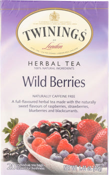 TWINING TEA: Wild Berries Herbal Tea, 20 bg