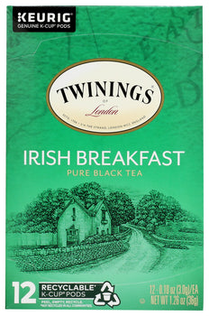 TWININGS: Irish Breakfast Pure Black Tea 12 K-Cup Pods, 1.27 oz