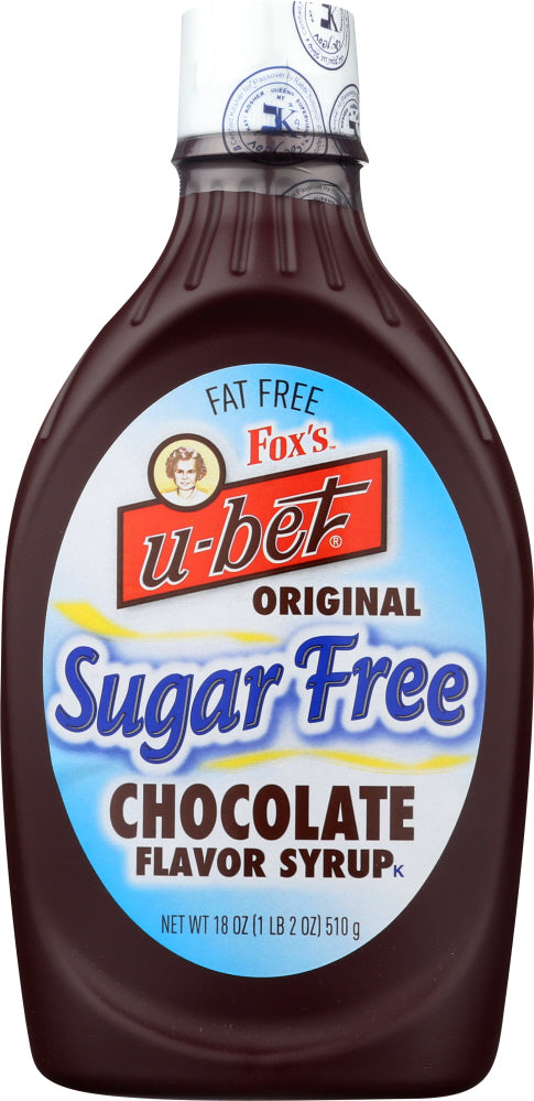 FOX UBET: Syrup Chocolate Sugar Free, 18 oz