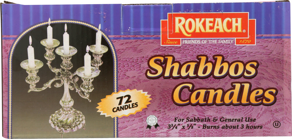 ROKEACH: Israeli Shabbat Candles 72 Count, 1 ea