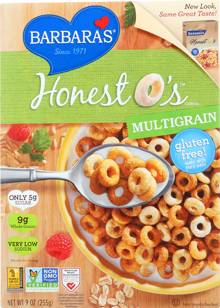 BARBARAS: Cereal Gluten Free Multigrain Honestos, 9 oz