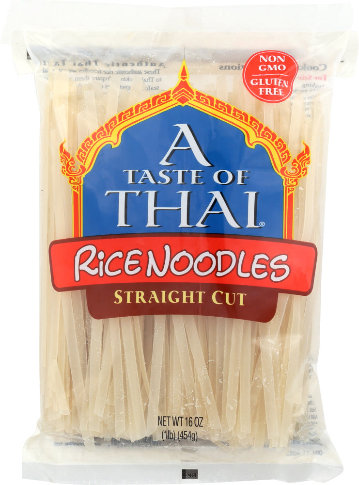 TASTE OF THAI: Rice Noodles Straight Cut Gluten Free, 16 oz