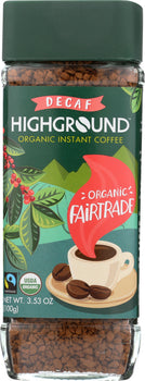 HIGHGROUND: Coffee Instant Decaf Organic, 3.53 oz