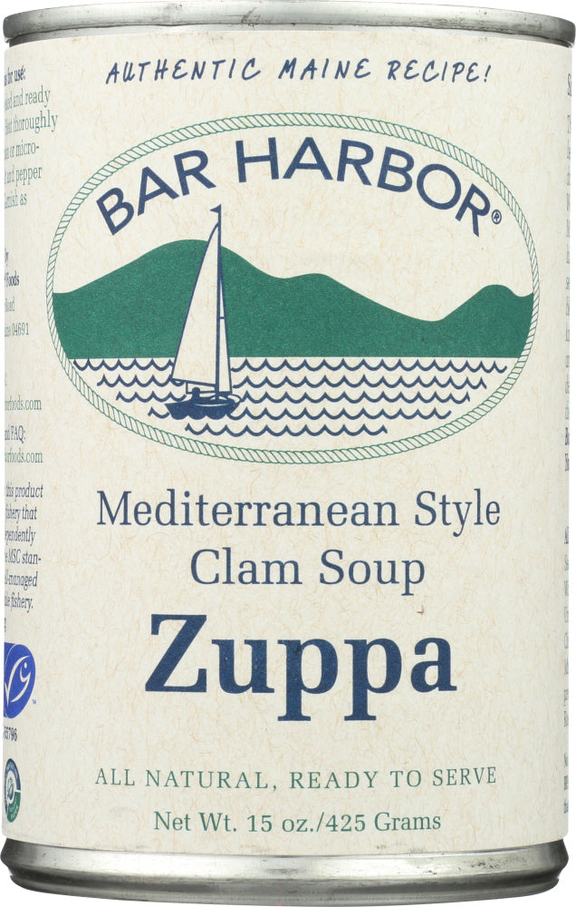 BAR HARBOR: Soup Zuppa Mediterranean Clam Chowder, 15 oz